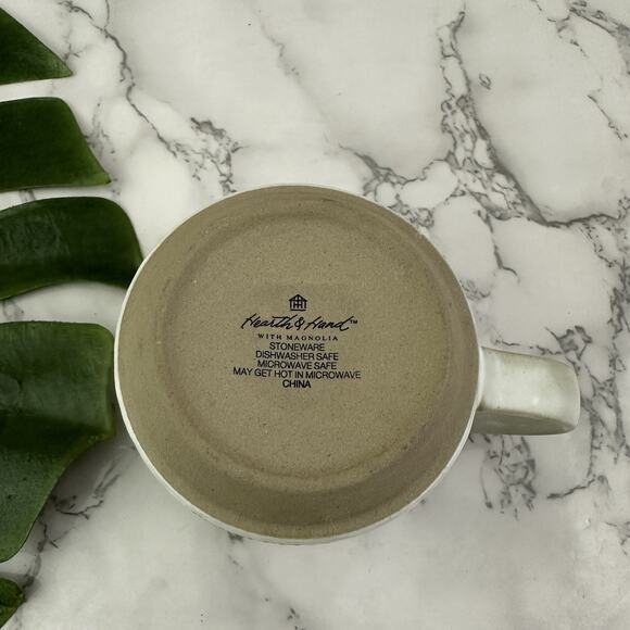Hearth Hand Magnolia Target Morning Beautiful Coffee Mug Beige Stoneware Cup - Picture 6 of 6